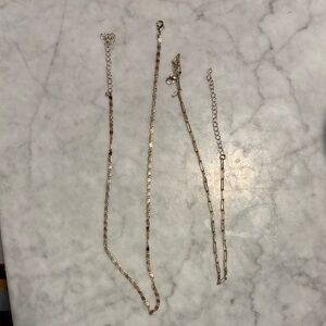2 House of Harlow 1960 Gold Chain Layering Necklaces